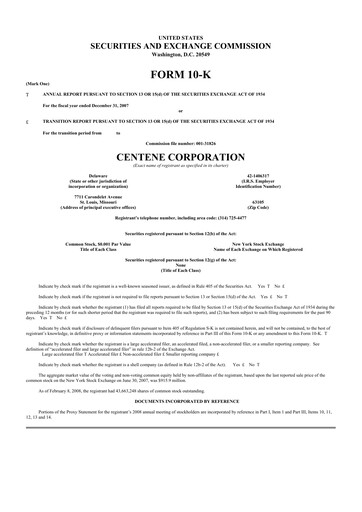 Thumbnail Centene 10-K Annual Report 