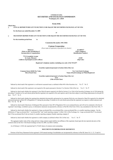 Thumbnail Centene 10-K Annual Report 