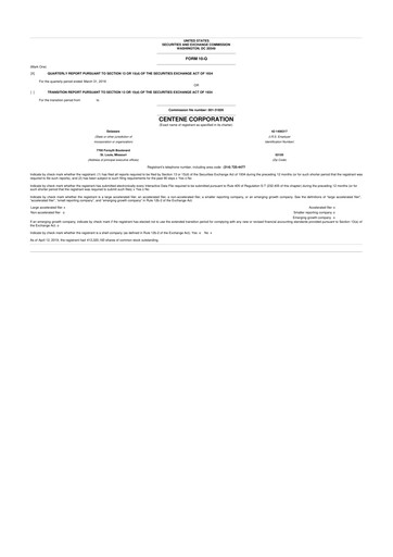 Thumbnail Centene 10-Q Quarterly Report FY2019 