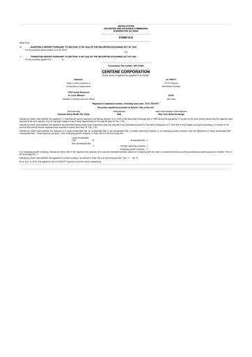 Thumbnail Centene 10-Q Quarterly Report FY2019 