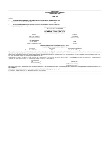 Thumbnail Centene 10-Q Quarterly Report FY2019 
