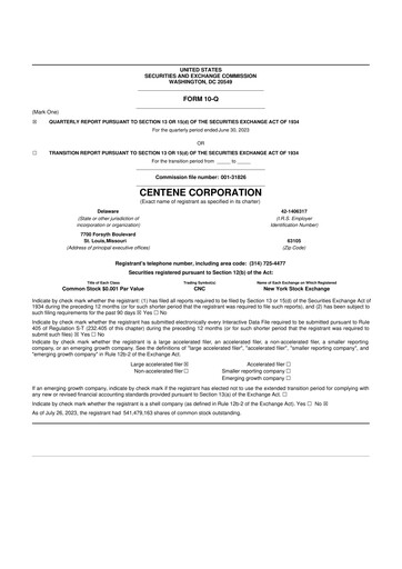 Thumbnail Centene 10-Q Quarterly Report FY2023 