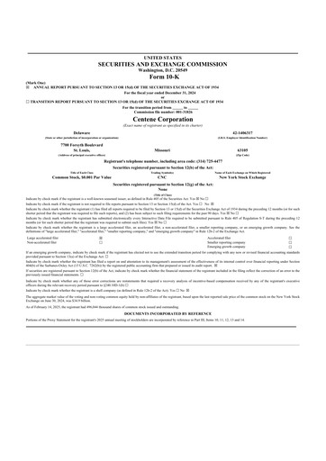 Thumbnail Centene 10-K Annual Report 2024