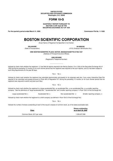 Vorschaubild Boston Scientific 10-Q Quartalsbericht  