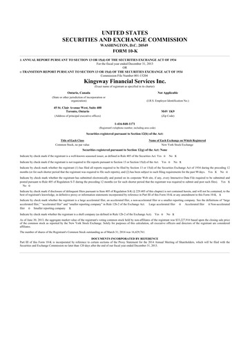 Thumbnail Kingsway Financial Services 10-K Annual Report 2013