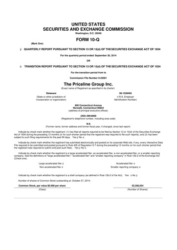 Thumbnail Booking Holdings (Booking.com) 10-Q Quarterly Report FY2014 