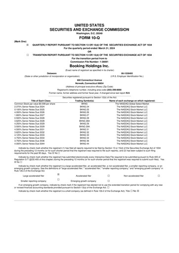 Thumbnail Booking Holdings (Booking.com) 10-Q Quarterly Report FY2024 
