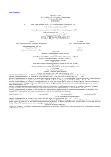 Thumbnail Texas Capital Bancshares 10-K Annual Report 2017