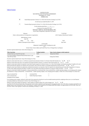 Thumbnail Texas Capital Bancshares 10-K Annual Report 2019