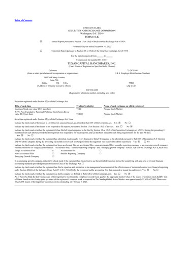 Thumbnail Texas Capital Bancshares 10-K Annual Report 2022