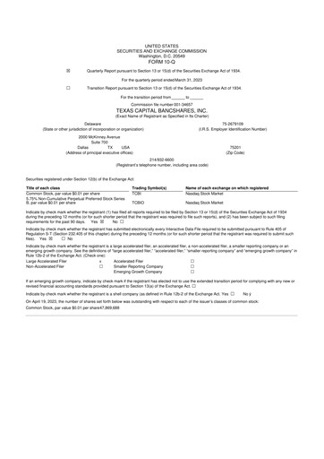 Thumbnail Texas Capital Bancshares 10-Q Quarterly Report FY2023 