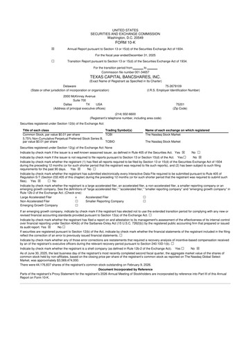 Thumbnail Texas Capital Bancshares 10-K Annual Report 2025