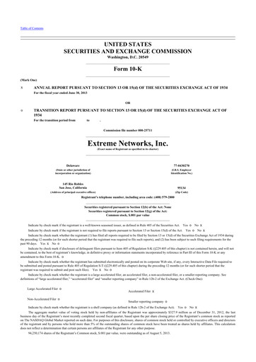 Thumbnail Extreme Networks
 10-K Annual Report 2013