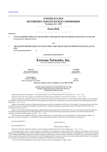 Thumbnail Extreme Networks
 10-K Annual Report 2014