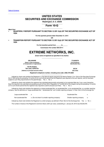 Thumbnail Extreme Networks
 10-Q Quarterly Report FY2015 