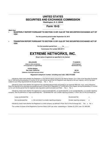 Thumbnail Extreme Networks
 10-Q Quarterly Report FY2016 