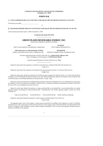 Thumbnail Green Plains 10-K Annual Report 