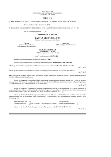 Thumbnail Actinium Pharmaceuticals 10-K Annual Report 