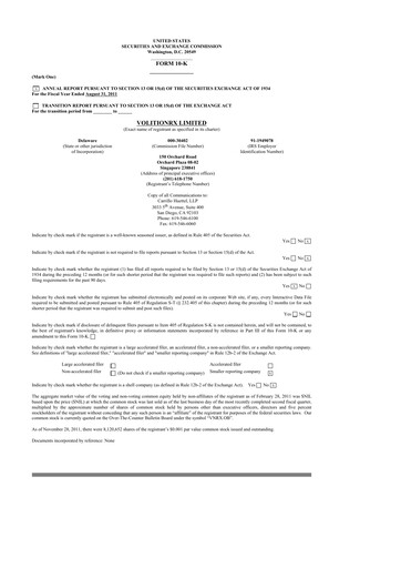 Thumbnail VolitionRx 10-K Annual Report 