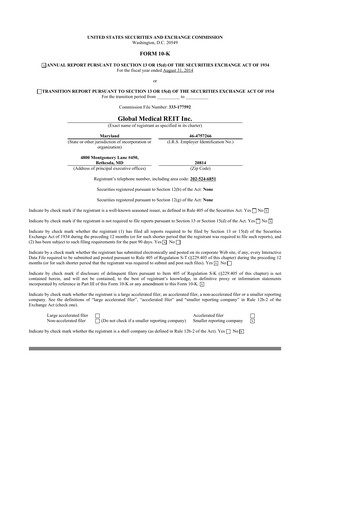 Thumbnail Global Medical REIT
 10-K Annual Report 