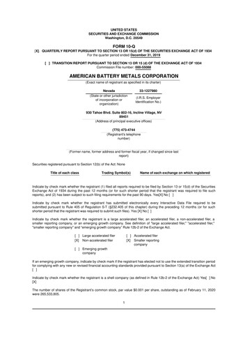 Thumbnail American Battery Technology Company 10-Q Quarterly Report FY2020 