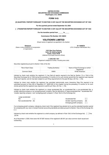 Thumbnail VolitionRx 10-Q Quarterly Report FY2020 