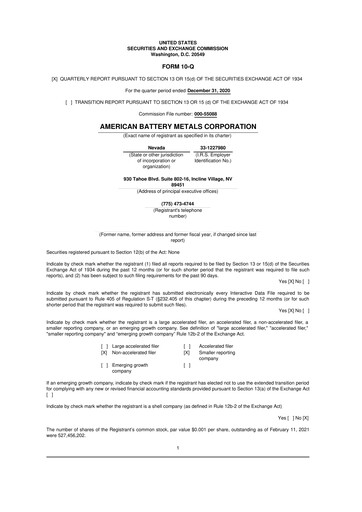 Thumbnail American Battery Technology Company 10-Q Quarterly Report FY2021 