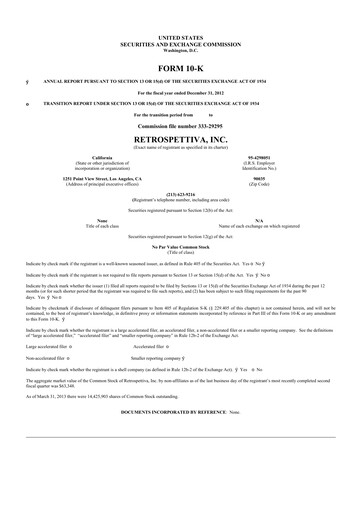 Thumbnail Outdoor Holding Company
 10-K Annual Report 