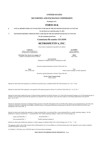 Thumbnail Outdoor Holding Company
 10-K Annual Report 