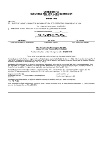 Thumbnail Outdoor Holding Company
 10-Q Quarterly Report FY 