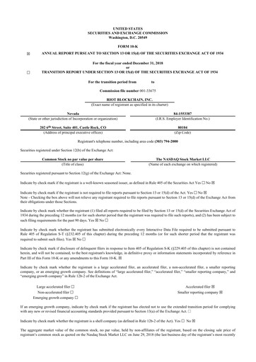 Thumbnail Riot Platforms 10-K Annual Report 2018