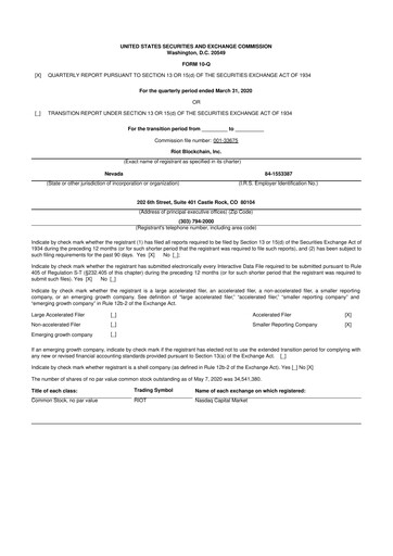 Thumbnail Riot Platforms 10-Q Quarterly Report FY2020 
