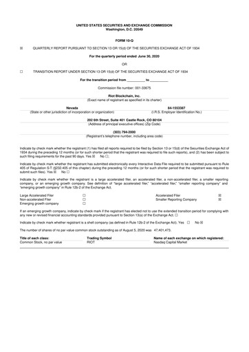 Thumbnail Riot Platforms 10-Q Quarterly Report FY2020 