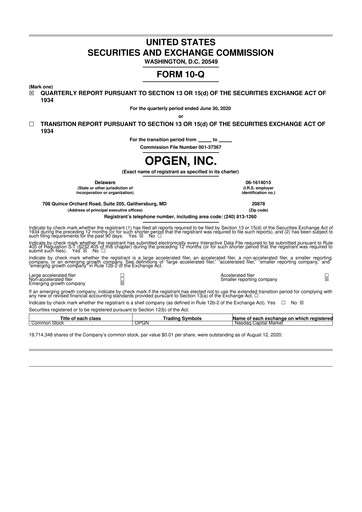 Thumbnail OpGen
 10-Q Quarterly Report FY 
