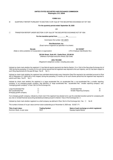 Thumbnail Riot Platforms 10-Q Quarterly Report FY2020 