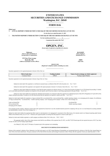 Thumbnail OpGen
 10-K Annual Report 2021