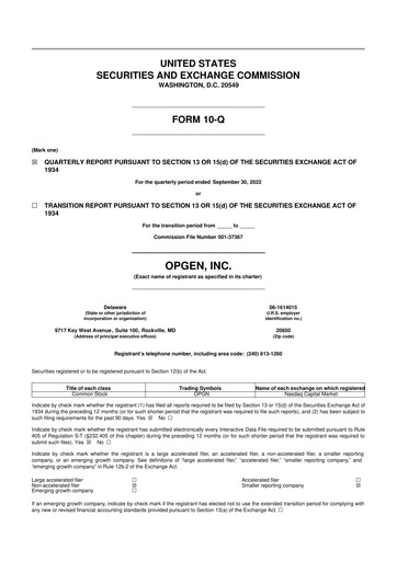 Thumbnail OpGen
 10-Q Quarterly Report FY 