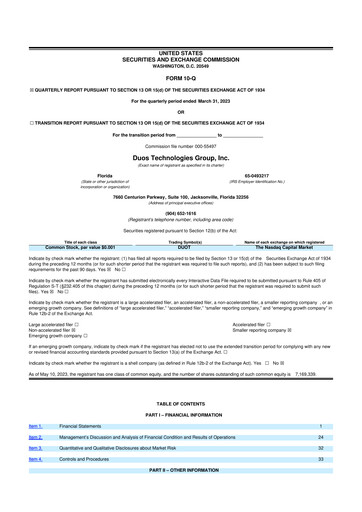 Thumbnail Duos Technologies Group 10-Q Quarterly Report FY2023 