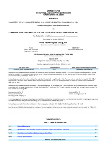Thumbnail Duos Technologies Group 10-Q Quarterly Report FY2023 