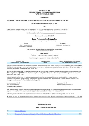 Thumbnail Duos Technologies Group 10-Q Quarterly Report FY2024 