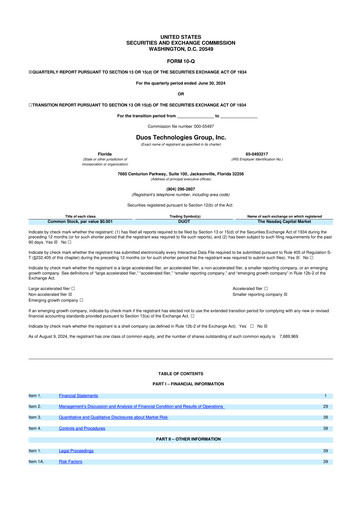 Thumbnail Duos Technologies Group 10-Q Quarterly Report FY2024 