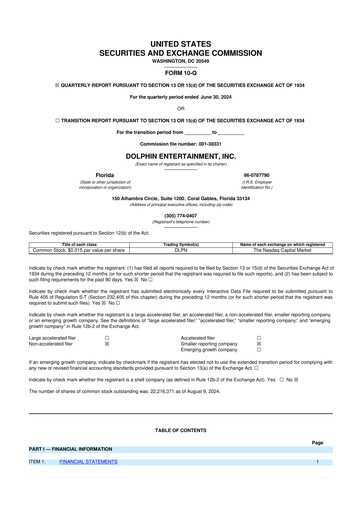 Thumbnail Dolphin Entertainment
 10-Q Quarterly Report FY2024 