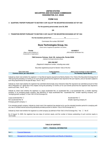 Thumbnail Duos Technologies Group 10-Q Quarterly Report FY2025 