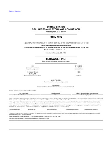 Miniature TeraWulf 10-Q Rapport trimestriel 2024 