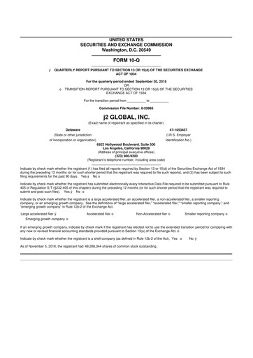 Miniature Ziff Davis 10-Q Rapport trimestriel 2018 