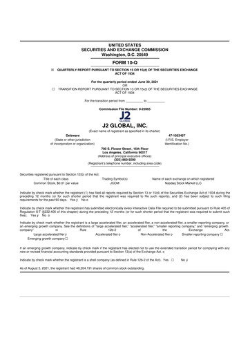 Miniature Ziff Davis 10-Q Rapport trimestriel 2021 