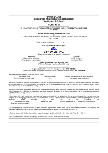 Miniature Ziff Davis 10-Q Rapport trimestriel 2024 