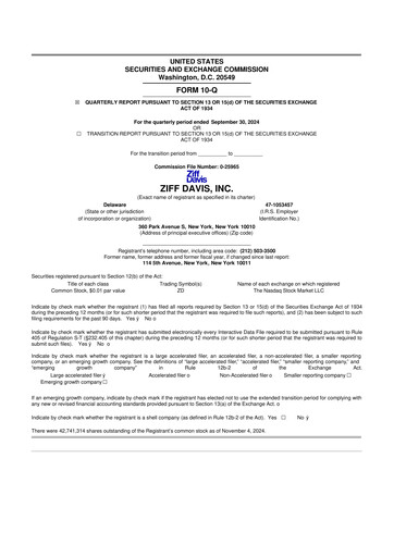 Miniature Ziff Davis 10-Q Rapport trimestriel 2024 