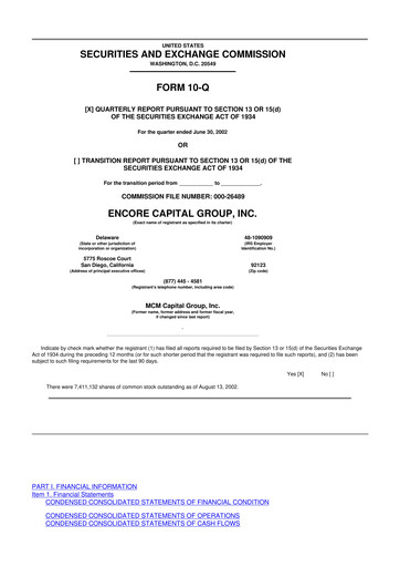 Thumbnail Encore Capital Group 10-Q Quarterly Report FY 