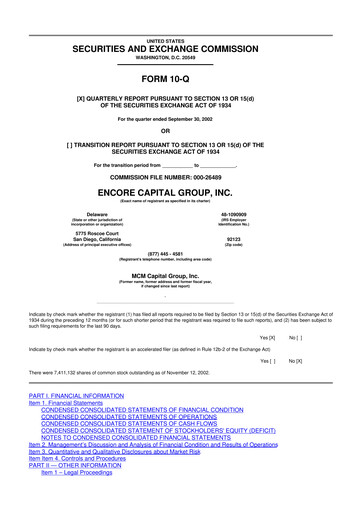 Thumbnail Encore Capital Group 10-Q Quarterly Report FY 
